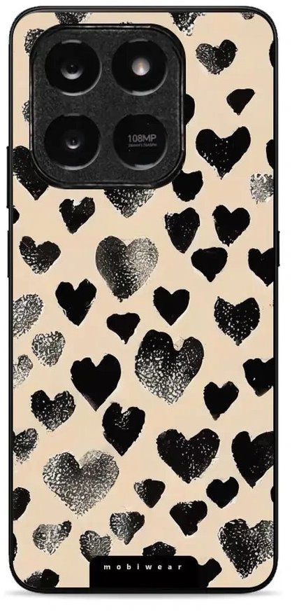 Mobiwear Glossy lesklé puzdro na Honor X7d / Honor 400 Smart 5G - čierne srdiečka