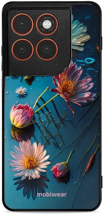 Mobiwear Glossy lesklé puzdro na Motorola Edge 70 kvety na hladine