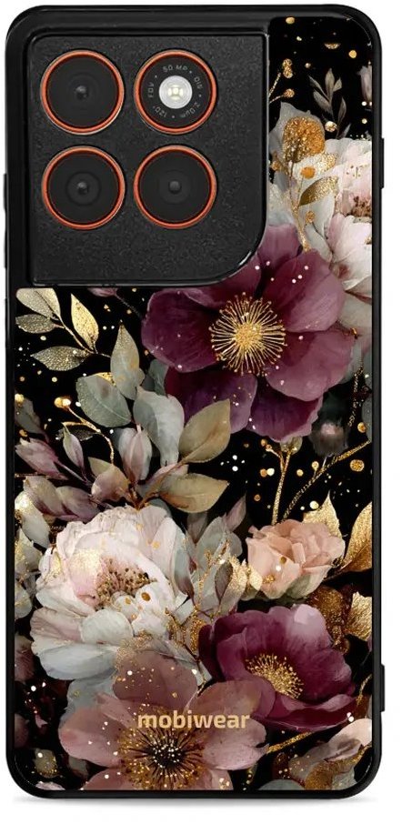Mobiwear Glossy lesklé puzdro na Motorola Edge 70 zlatisté kvietky
