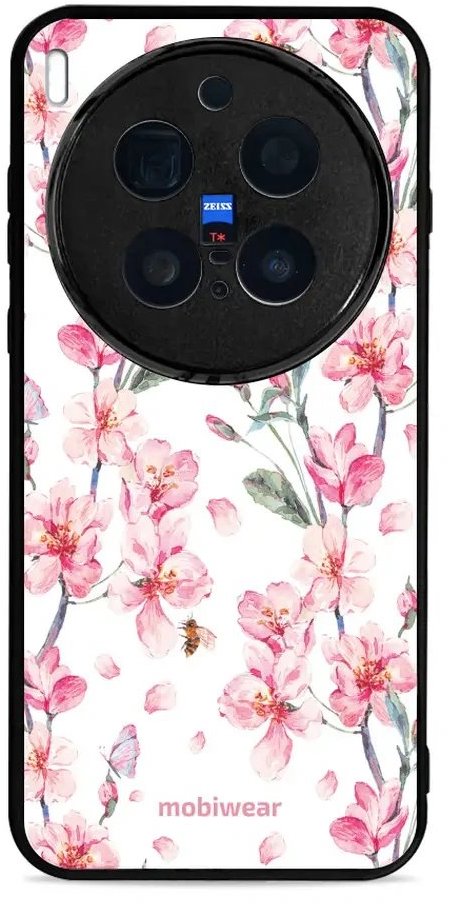 Mobiwear Glossy lesklé puzdro na Vivo X300 Pro ružové kvety