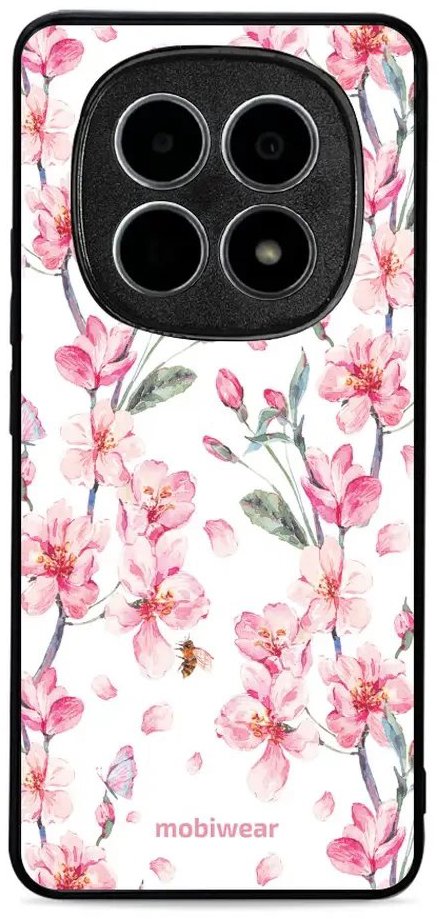 Mobiwear Glossy lesklé puzdro na Xiaomi Redmi Note 15 5G ružové kvety