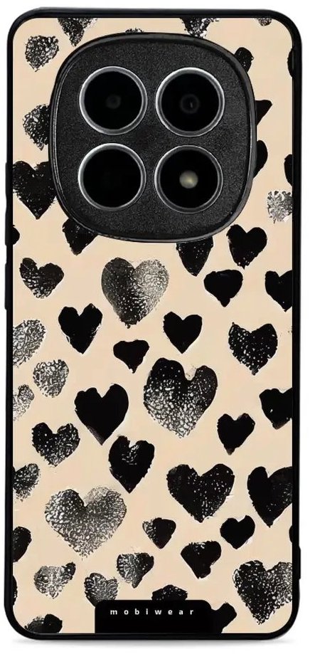 Mobiwear Glossy lesklé puzdro na Xiaomi Redmi Note 15 5G čierne srdiečka