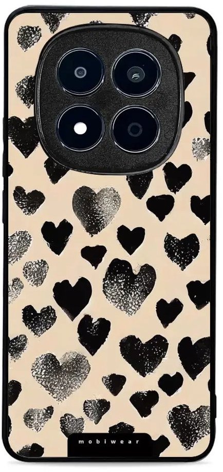 Mobiwear Glossy lesklé puzdro na Xiaomi Redmi Note 15 Pro + 5G čierne srdiečka