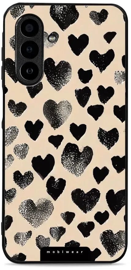 Mobiwear Glossy lesklé puzdro na Samsung Galaxy A17/A17 5G čierne srdiečka
