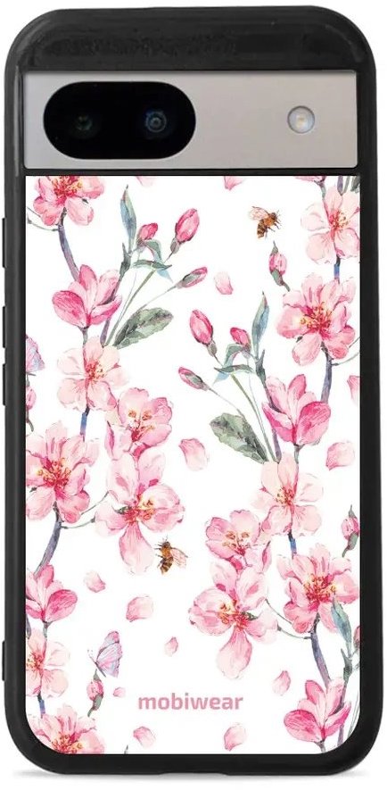 Mobiwear Glossy lesklé puzdro na Google Pixel 8A ružové kvety
