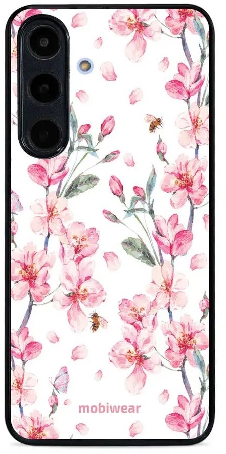 Mobiwear Glossy lesklé puzdro na Samsung Galaxy S25 FE ružové kvety