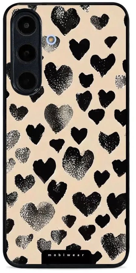 Mobiwear Glossy lesklé puzdro na Samsung Galaxy S25 FE čierne srdiečka