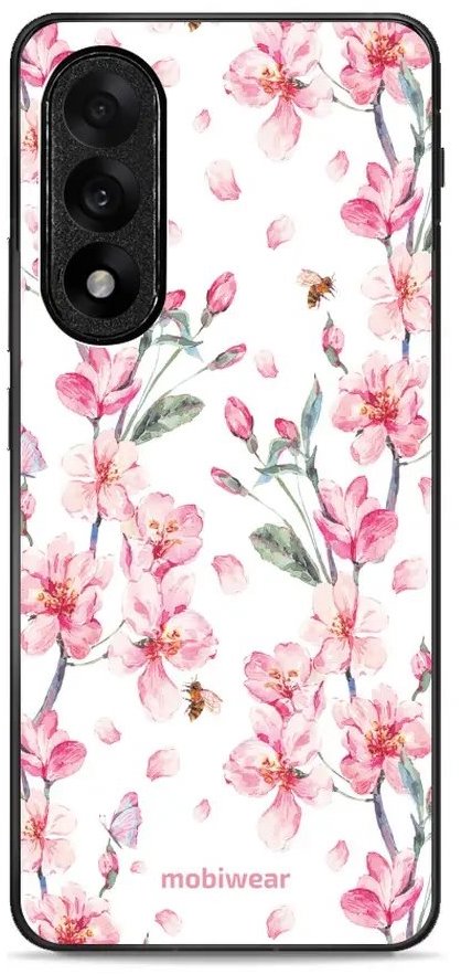 Mobiwear Glossy lesklé puzdro na OnePlus Nord 5 ružové kvety