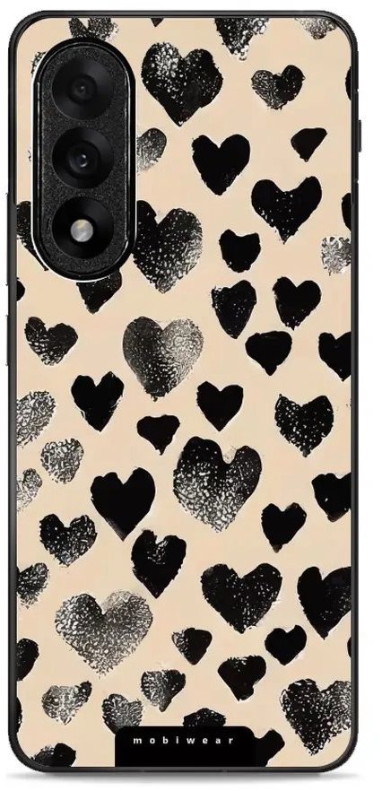 Mobiwear Glossy lesklé puzdro na OnePlus Nord 5 čierne srdiečka