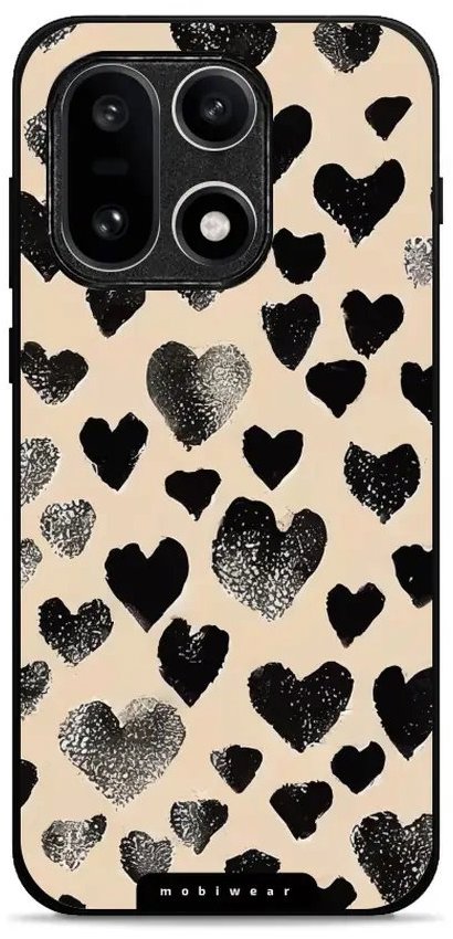 Mobiwear Glossy lesklé puzdro na OnePlus 15 čierne srdiečka