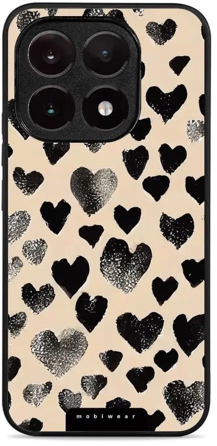 Mobiwear Glossy lesklé puzdro na Xiaomi 15T čierne srdiečka