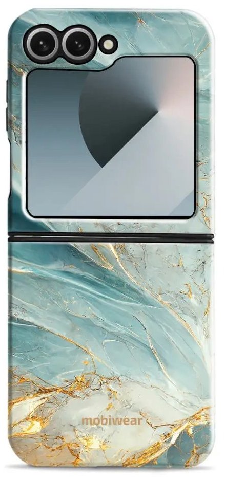 Mobiwear Elite Pro odolný obal na Samsung Galaxy Z Flip 7 FE zelenkavý mramor