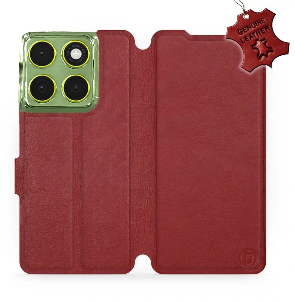 Mobiwear Kožené flip puzdro pre Motorola Moto G06 power červené