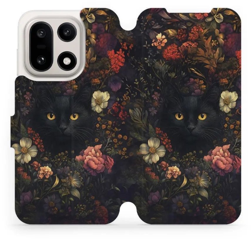 Mobiwear Flip puzdro pre OnePlus 15 tmavé mačky