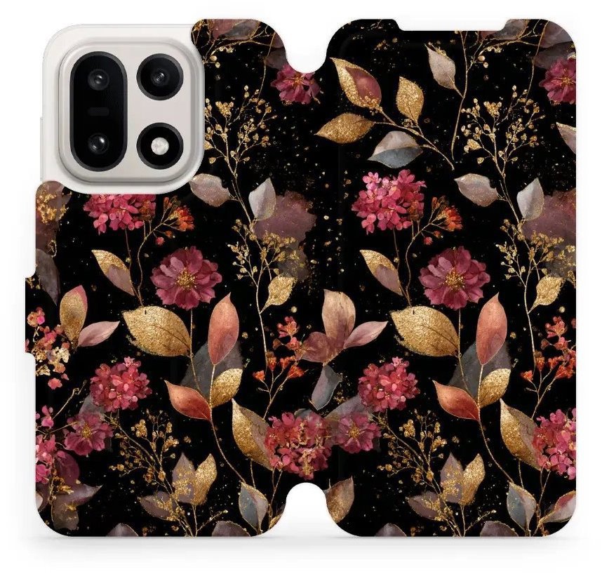 Mobiwear Flip puzdro pre OnePlus 15 zlatisté lístky