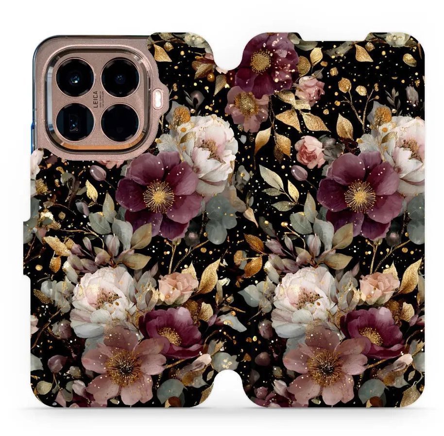 Mobiwear Flip puzdro pre Xiaomi 15T Pro zlatisté kvietky
