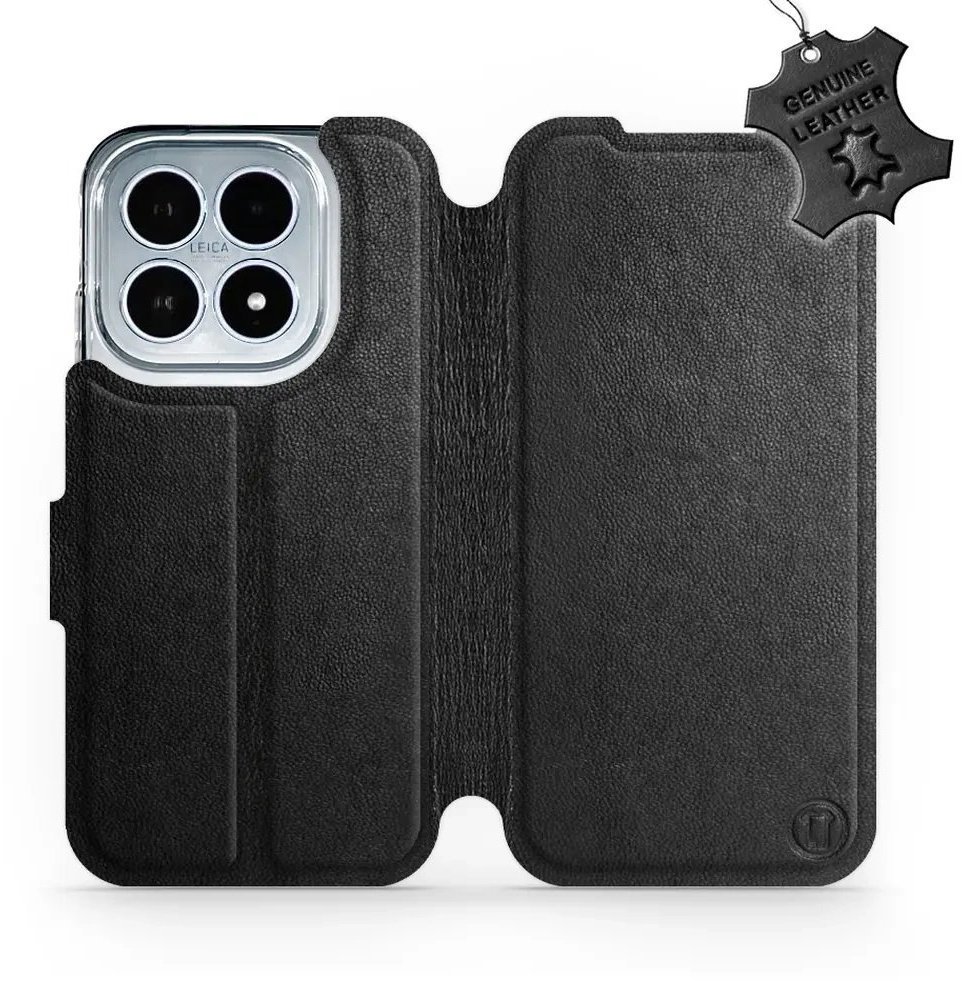 Mobiwear Kožené flip puzdro pre Xiaomi 17 čierne