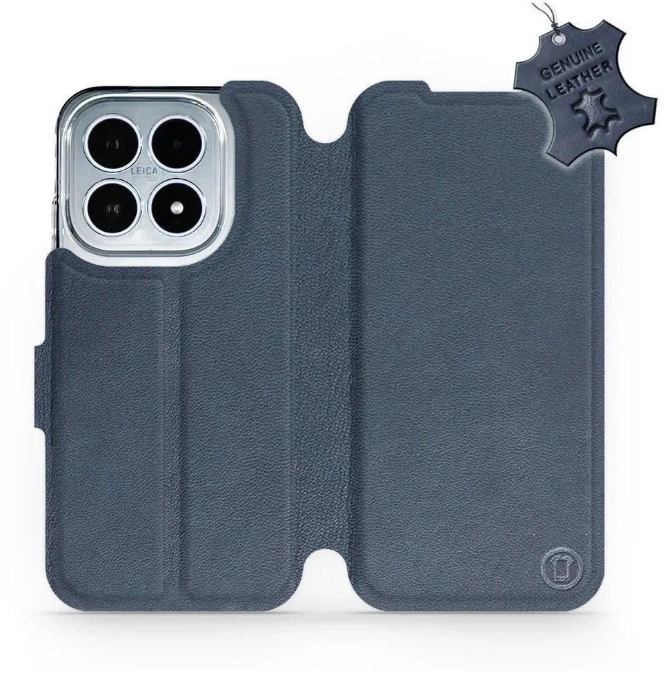 Mobiwear Kožené flip puzdro pre Xiaomi 17 modré