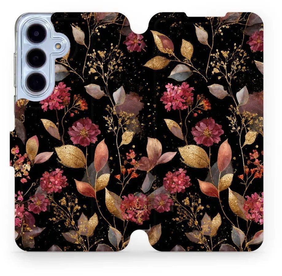 Mobiwear Flip puzdro pre Samsung Galaxy S25 FE zlatisté lístky