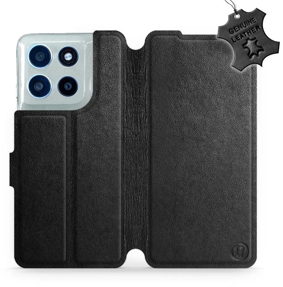 Mobiwear Kožené flip puzdro pre Motorola Moto G56 5G čierne