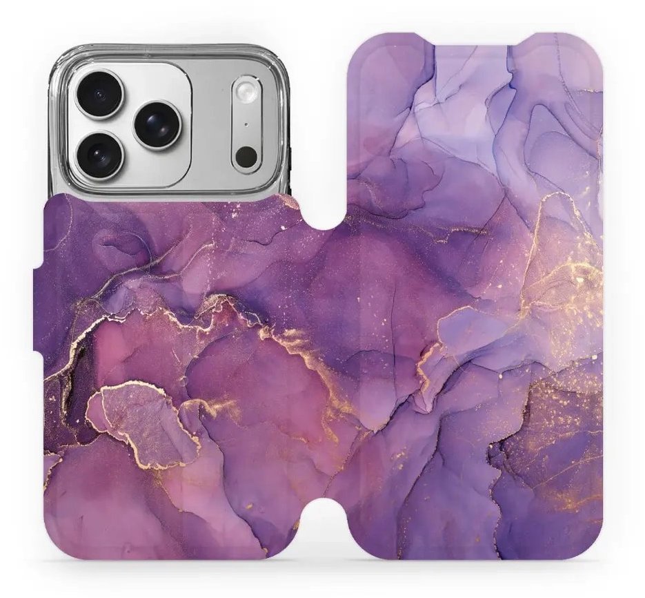 Mobiwear Flip puzdro pre Apple iPhone 17 Pro fialový mramor