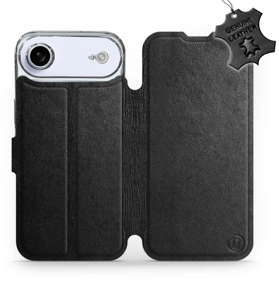 Mobiwear Kožené flip puzdro pre Apple iPhone Air čierne