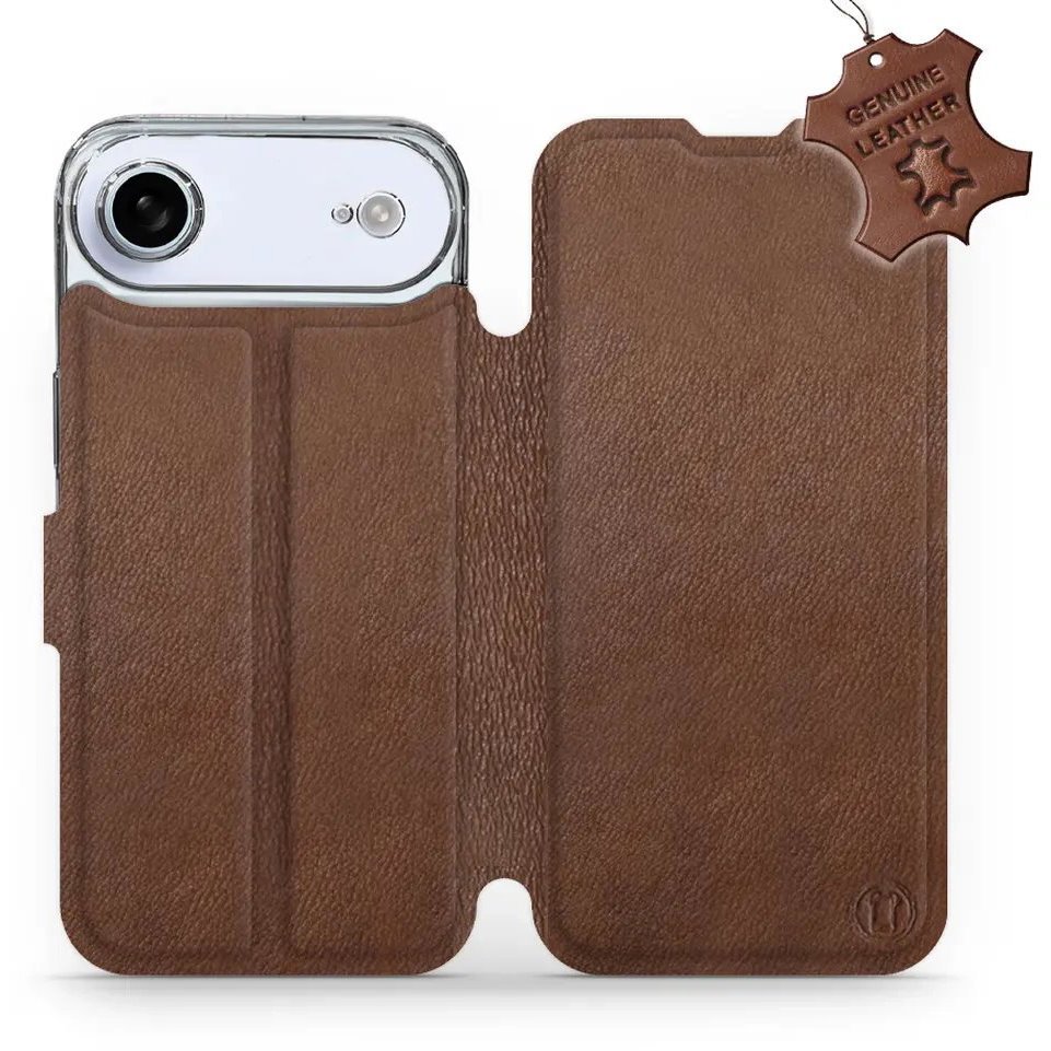 Mobiwear Kožené flip puzdro pre Apple iPhone Air hnedé