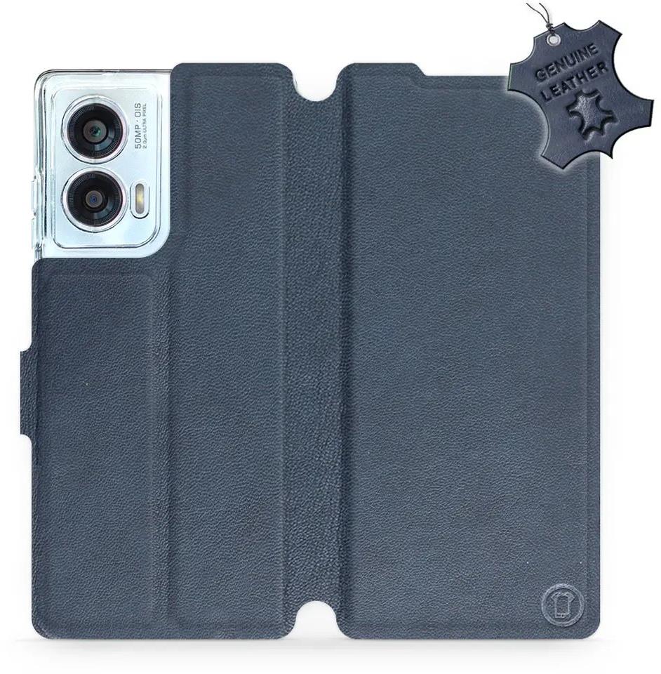 Mobiwear Flip knižkové, kožené pre Motorola Edge 50 Fusion – Modré – L_NBS