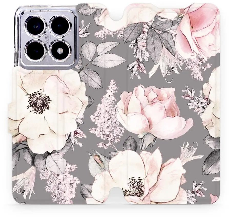 Mobiwear flip knižkové pre Xiaomi 14T - Kvety