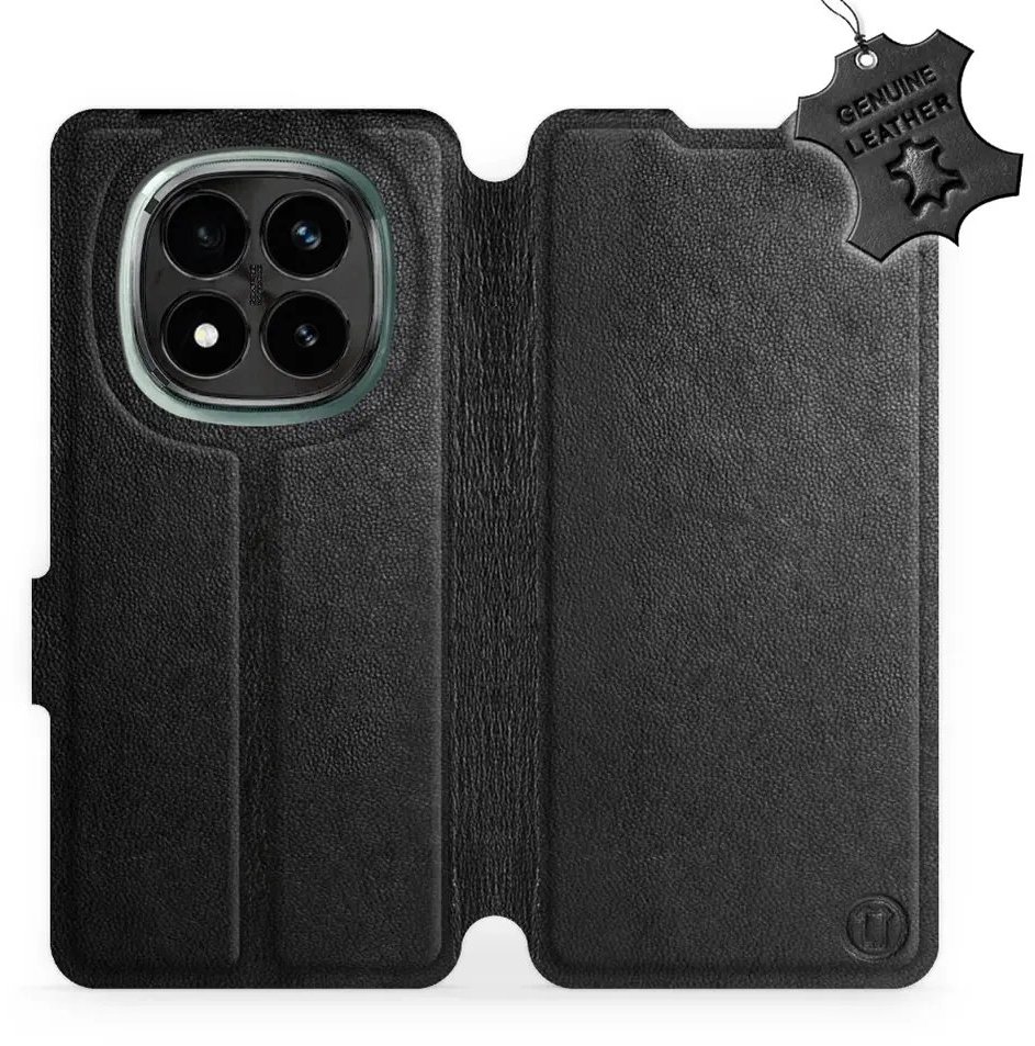 Mobiwear kožené flip knižkové pre Xiaomi Redmi Note 14 Pro Plus 5G - Čierne