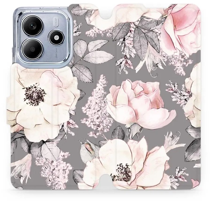 Mobiwear flip knižkové pre Xiaomi Redmi Note 14 5G - Kvety