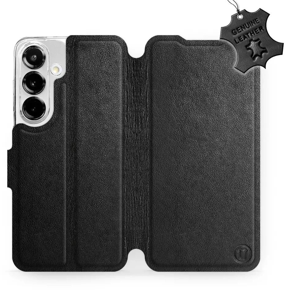 Mobiwear kožené flip knižkové pre Samsung Galaxy S25 - Čierne
