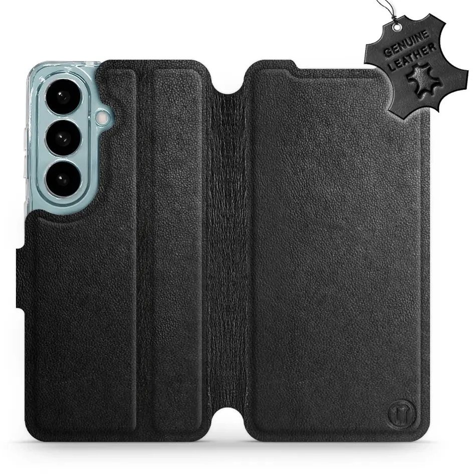 Mobiwear Kožené flip pouzdro pro Samsung Galaxy S26 - černé