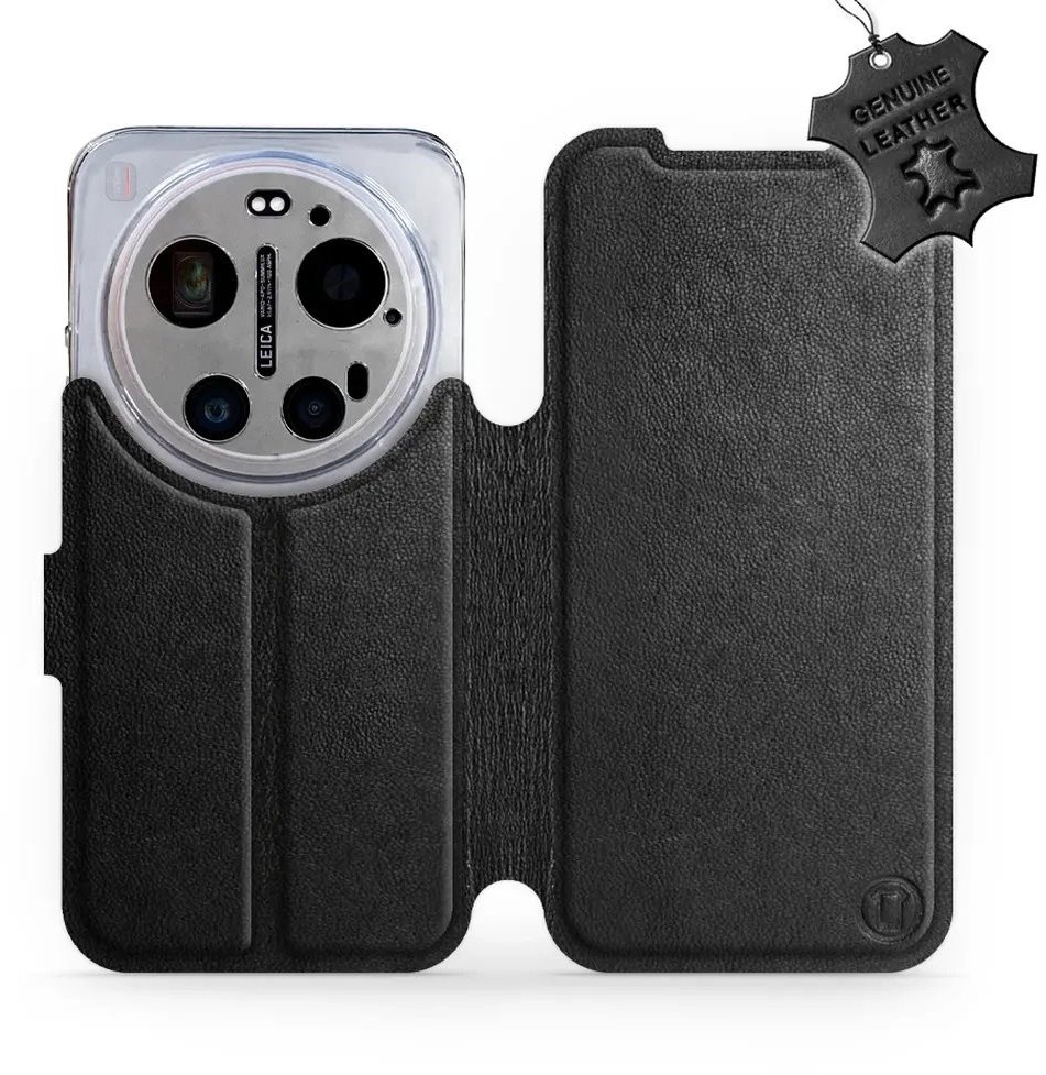 Mobiwear Kožené flip pouzdro pro Xiaomi 17 Ultra - černé