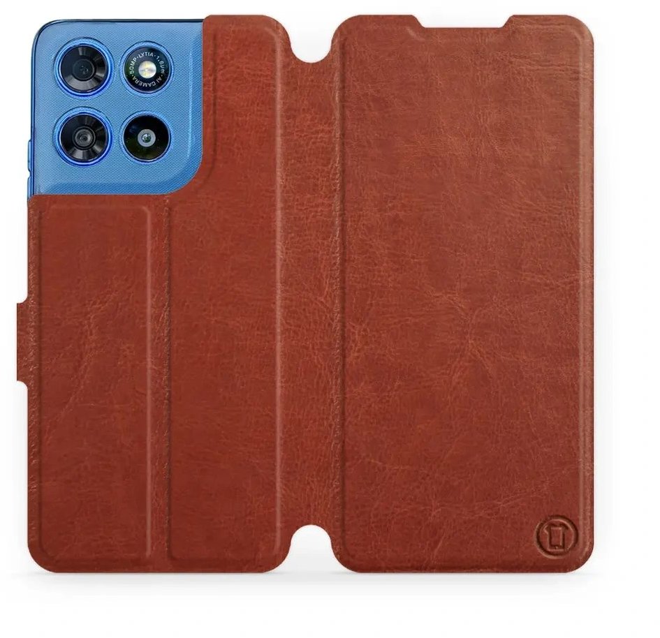Mobiwear Flip pouzdro pro Motorola Moto G57 Power - hnědé