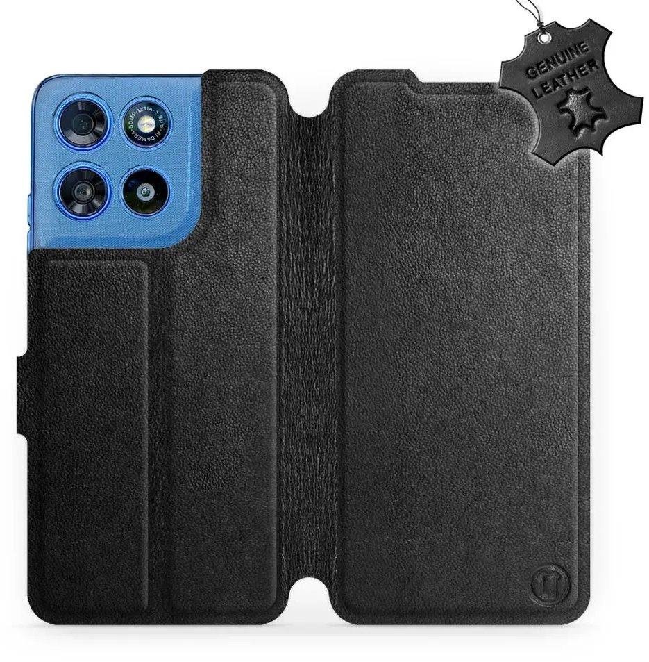 Mobiwear Kožené flip pouzdro pro Motorola Moto G57 Power - černé