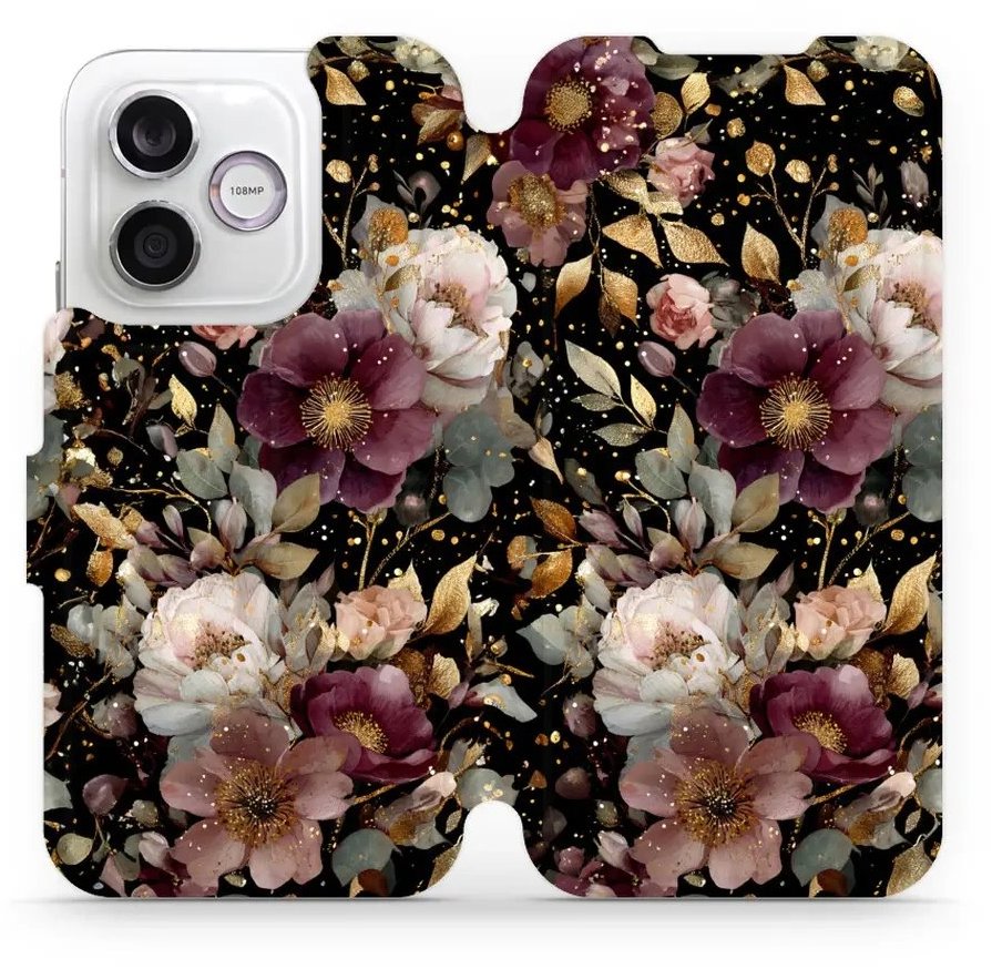 Mobiwear Flip pouzdro pro Honor 600 Lite - V169S zlatavé kvítky