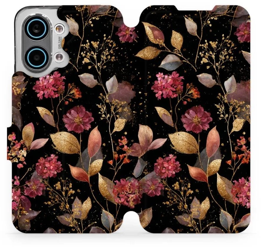 Mobiwear Flip pouzdro pro Xiaomi POCO X8 Pro Max - V171S zlatavé lístky