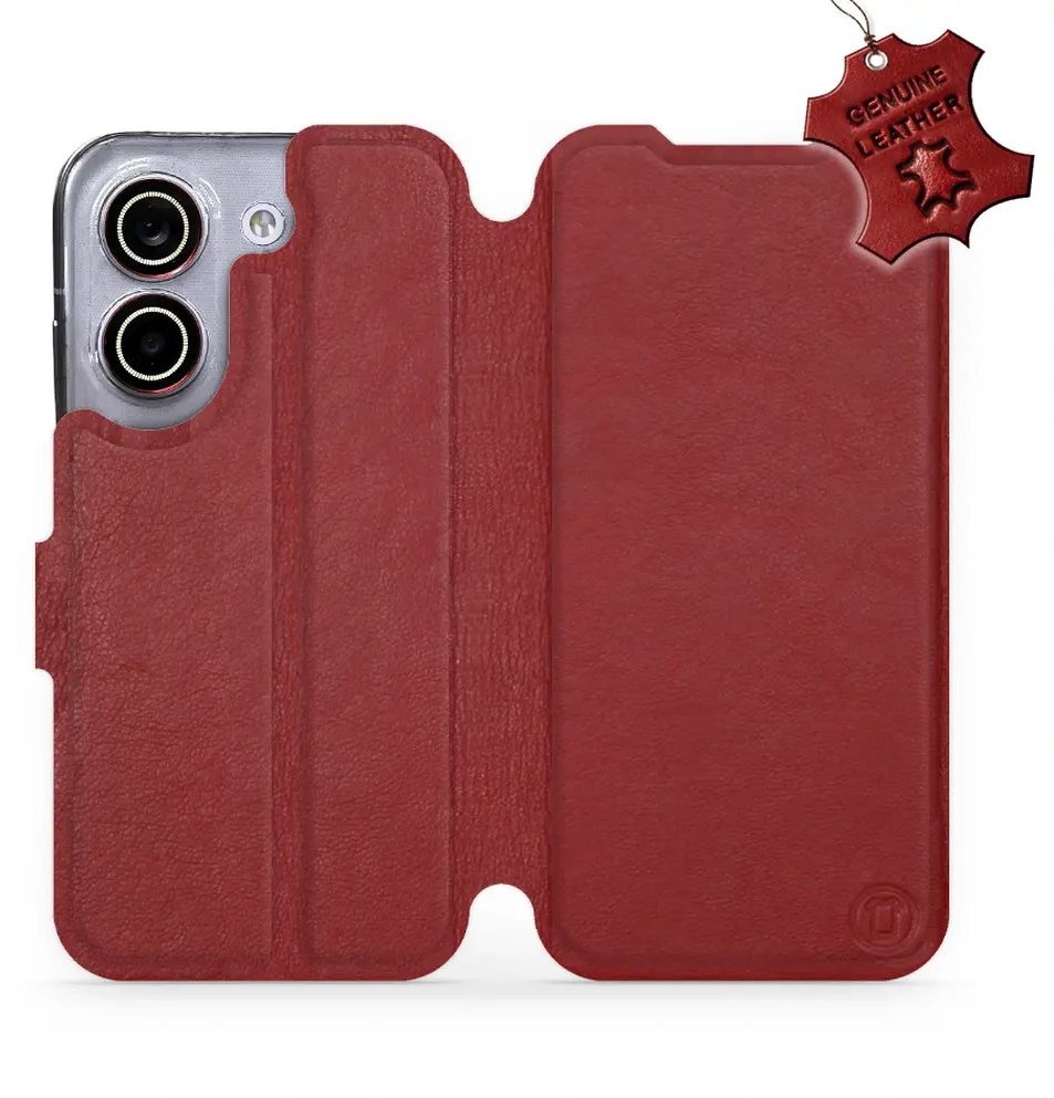 Mobiwear Kožené flip pouzdro pro Xiaomi POCO X8 Pro - červené