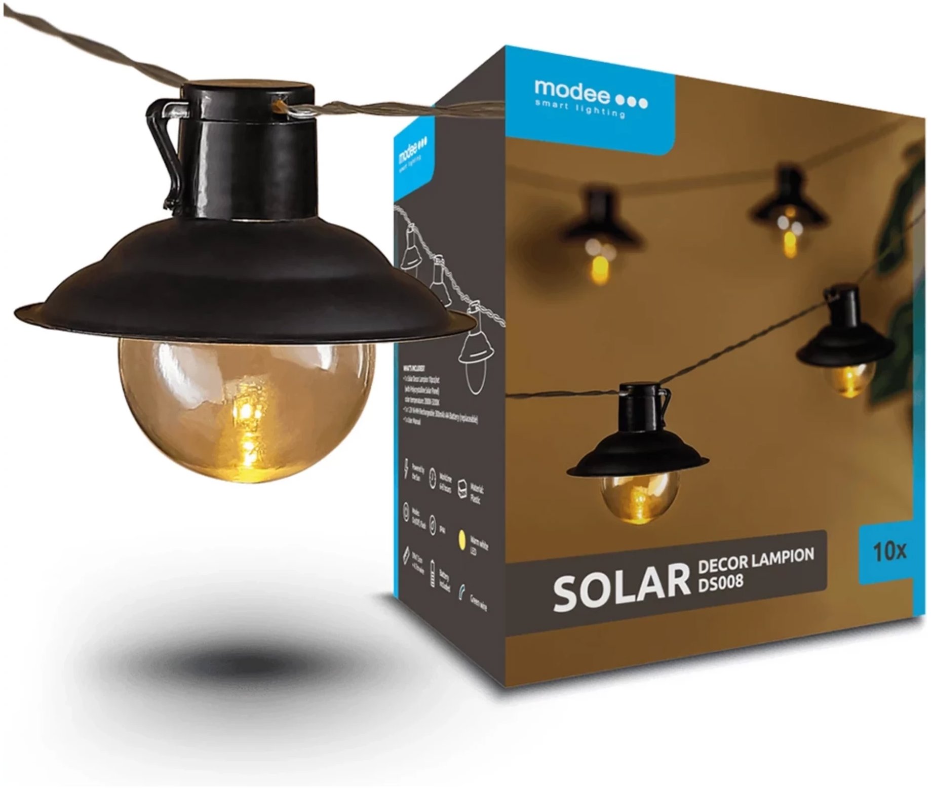 Modee Lightning Solárne svietidlo DS008 10 ks 4,7 m