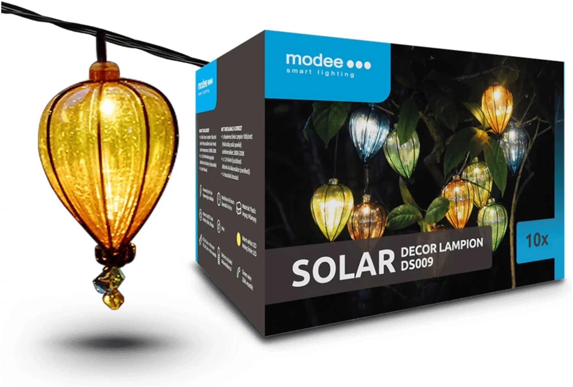 Modee Lightning Solárne svietidlo DS009 10 ks 4,9 m