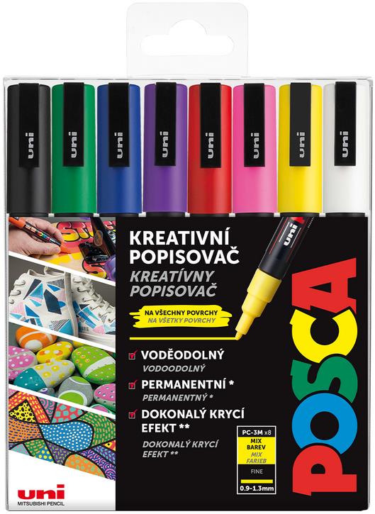UNI Posca 3M 8 ks základné