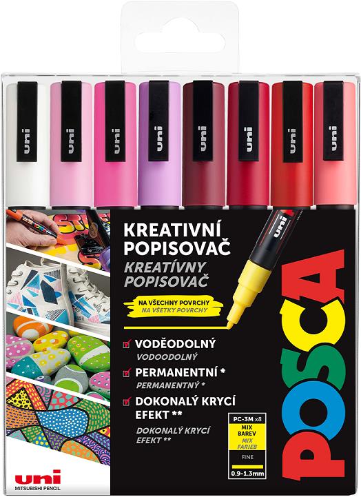 UNI Posca 3M 8 ks teplé tóny