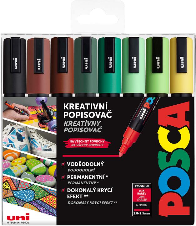 UNI Posca 5M 8 ks zemité tóny
