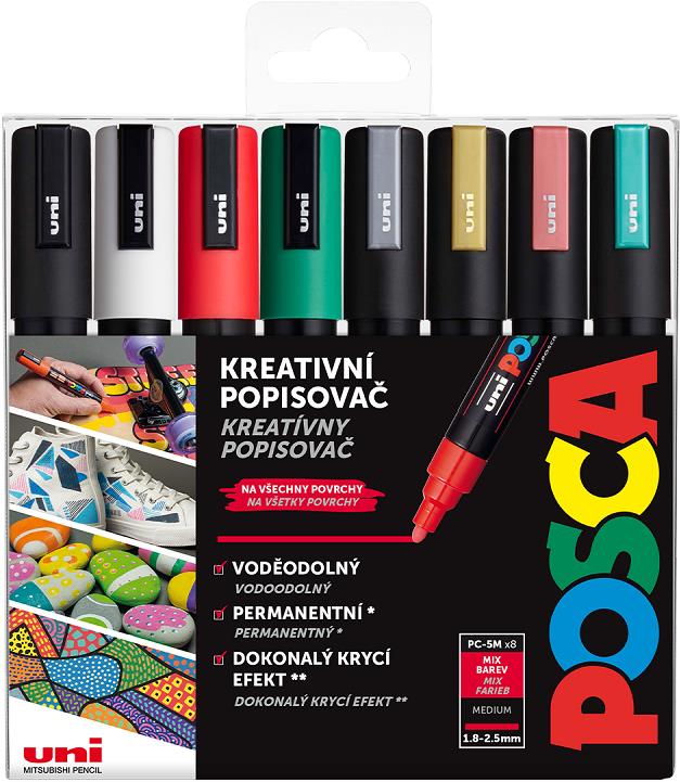 UNI Posca 5M 8 ks vianočné tóny