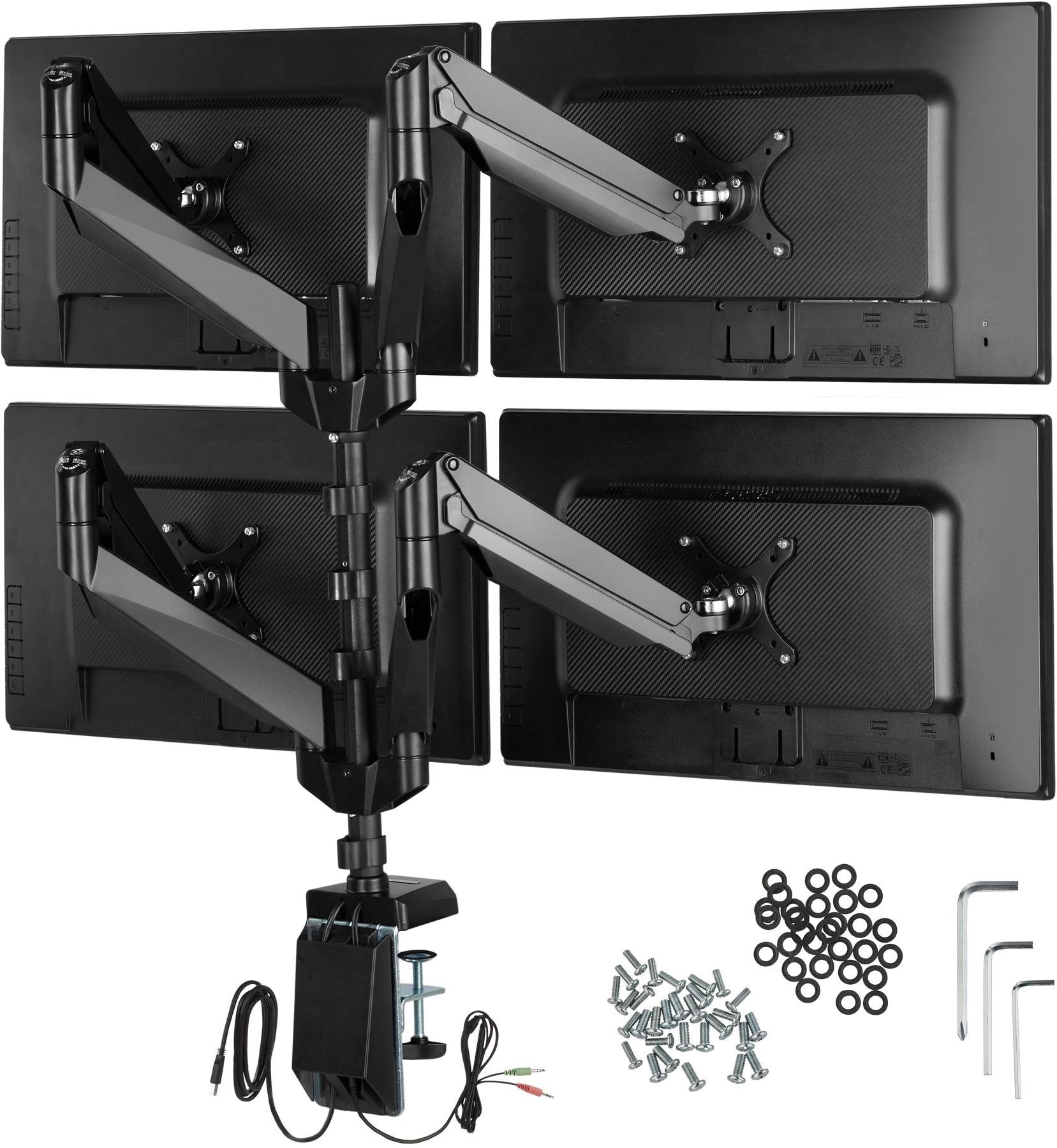 Stolný držiak pre 4 monitory od 13“ do 32“ – čierna
