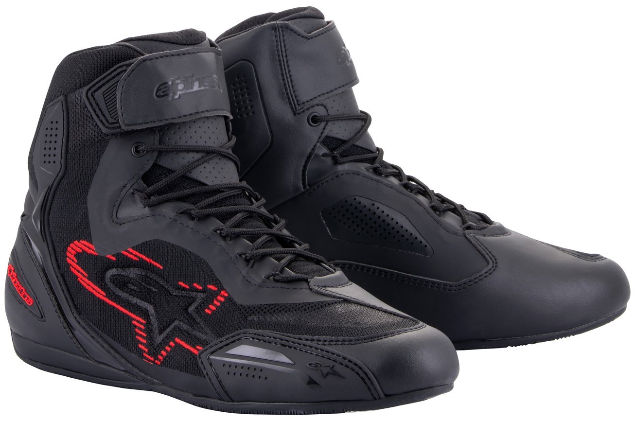 ALPINESTARS topánky FASTER-3 RIDEKNIT, čierne/tmavo sivé/červené, 2025, veľ. 43