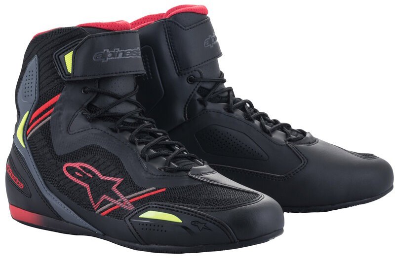 ALPINESTARS topánky FASTER-3 RIDEKNIT, čierne/červené/žlté fluo/sivé, 2025, veľ. 47