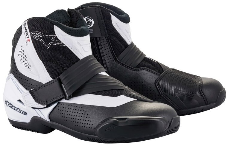 ALPINESTARS topánky SMX-1 R VENTED, čierne/biele, perforovaná obšívka, 2025, veľ. 43