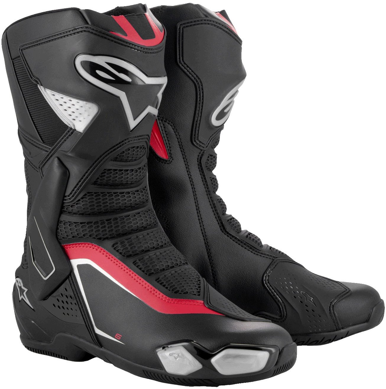 ALPINESTARS topánky SMX-6 3, čierne/strieborné/červené, 2025, veľ. 43